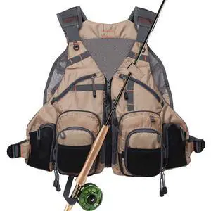 Fly Fishing Vest Pack Adjustable for Men and Women (Khaki) | Breathable Mesh, Multiple pockets, Adjustable Size, Lightweight, Backpack for Outdoor Trout Bass Fishing Fly Fishing Vest Pack Adjustable for Men and Women (Khaki) | Breathable Mesh, Multiple pockets, Adjustable Size, Lightweight, Backpack for Outdoor Trout Bass Fishing