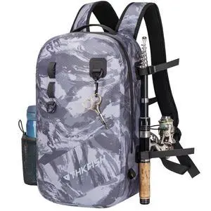 IPX8 Waterproof Fishing Backpack with Rod Holder, Lightweight Fishing Sling Bag, Move Freely Fish Gifts for Men IPX8 Waterproof Fishing Backpack with Rod Holder, Lightweight Fishing Sling Bag, Move Freely Fish Gifts for Men