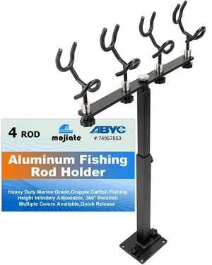 Aluminum Spider Rigging Rod Holder for Boat - 4 Pole Crappie Fishing Rack, Heavy Duty 6063-T5 Marine Grade Aluminum, 16.5"-30.5" Adjustable Height Square Tube Support for Catfish & Trolling Aluminum Spider Rigging Rod Holder for Boat - 4 Pole Crappie Fishing Rack, Heavy Duty 6063-T5 Marine Grade Aluminum, 16.5"-30.5" Adjustable Height Square Tube Support for Catfish & Trolling