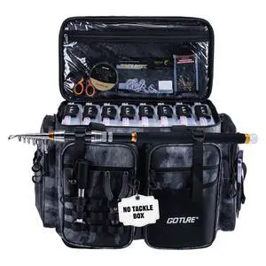 Large Tackle Bag,Store Up to 8PCS 3700 Plus 4PCS 3600 Tackle Trays(Not Included),Water Resistant Saltwater Gear Storage Big Fishing Bag with EVA Bottom,Gifts for Men(21.65"x11.8"x15.16") Large Tackle Bag,Store Up to 8PCS 3700 Plus 4PCS 3600 Tackle Trays(Not Included),Water Resistant Saltwater Gear Storage Big Fishing Bag with EVA Bottom,Gifts for Men(21.65"x11.8"x15.16")