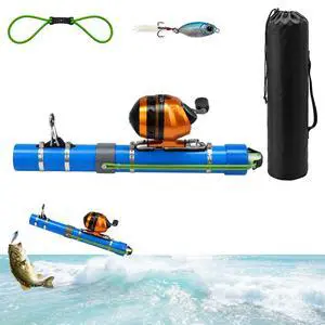 Fishing Catapult Rod, Portable Catapult Fishing Pole with Reel & Metal Lure, Complete Casting Kit with 2 Latex Tubes & Carry Bag for Saltwater and Freshwater Fishing Gear Fishing Catapult Rod, Portable Catapult Fishing Pole with Reel & Metal Lure, Complete Casting Kit with 2 Latex Tubes & Carry Bag for Saltwater and Freshwater Fishing Gear