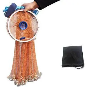 Cast Fishing Net with Aluminum Frame, 0.8 inch Mesh, 7.8-13.8 ft Diameter Cast Fishing Net with Aluminum Frame, 0.8 inch Mesh, 7.8-13.8 ft Diameter