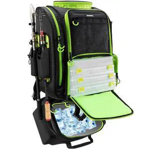 Large Fishing Backpack with Cooler for 3 Tackle Boxes - Fishing Bag with Rod Holders for Camping and Hiking Large Fishing Backpack with Cooler for 3 Tackle Boxes - Fishing Bag with Rod Holders for Camping and Hiking
