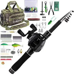 Fishing Kit with DC Digital Control Baitcasting Reel, Carbon Fiber Rod, Tackle Box and Fish Handling Tools | Portable Backpack Combo for Freshwater- Left Fishing Kit with DC Digital Control Baitcasting Reel, Carbon Fiber Rod, Tackle Box and Fish Handling Tools | Portable Backpack Combo for Freshwater- Left
