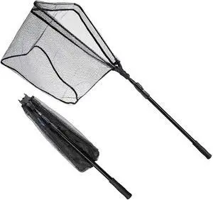 Collapsible Telescopic Fishing Net Rubber Coated Salt/Freshwater | Rubber coated net, fiberglass pole, non-slip rubber handle, various telescopic sizes, one-click storage Collapsible Telescopic Fishing Net Rubber Coated Salt/Freshwater | Rubber coated net, fiberglass pole, non-slip rubber handle, various telescopic sizes, one-click storage
