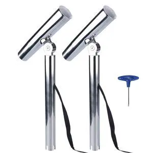 Outrigger Fishing Rod Holders, 2Pcs Stainless Steel Outrigger Rod Holders Adjustable Pole Holder with Safety Strap & Quick-Release Clip for Pontoon Boats, Yachts, Fishing Outrigger Fishing Rod Holders, 2Pcs Stainless Steel Outrigger Rod Holders Adjustable Pole Holder with Safety Strap & Quick-Release Clip for Pontoon Boats, Yachts, Fishing