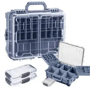 Waterproof Tackle Box, Portable Fishing & Tackle Storage Box with Two 3500 Stowaway Boxes and Removable Dividers, Tackle Box, Thicker Floating Airtight Stowaway,Pink/Green/Blue/Grey Waterproof Tackle Box, Portable Fishing & Tackle Storage Box with Two 3500 Stowaway Boxes and Removable Dividers, Tackle Box, Thicker Floating Airtight Stowaway,Pink/Green/Blue/Grey