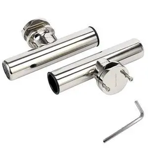 (2x) Stainless Rail Mount Clamp on Fishing Rod Holder for Rails 1-1/4" to 2" (2x) Stainless Rail Mount Clamp on Fishing Rod Holder for Rails 1-1/4" to 2"