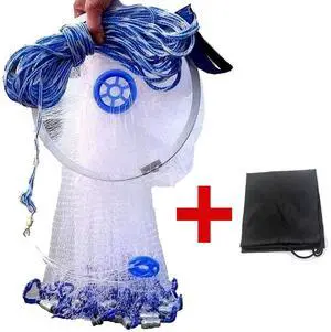 Cast Fishing Net with Aluminum Frame, 0.8 inch Mesh, 7.8-13.8 ft Diameter Cast Fishing Net with Aluminum Frame, 0.8 inch Mesh, 7.8-13.8 ft Diameter