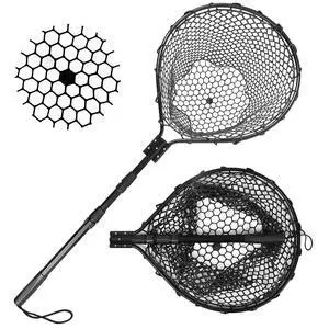 Rubber Fishing Net Large Folding Landing Collapsible Aluminum Pole Handle with Deep Net for Fishing,Big Fishing Net for Freshwater and Saltwater,Fly Fsihing Net Extend to 67 inches Rubber Fishing Net Large Folding Landing Collapsible Aluminum Pole Handle with Deep Net for Fishing,Big Fishing Net for Freshwater and Saltwater,Fly Fsihing Net Extend to 67 inches