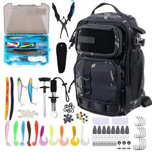 103PCS Fishing Tackle Bag, Fishing Gear for Men Adults, Camouflage Backpack with Rod Holder Tackle Box, Waterproof Sling Fishing Tackle Storage Bags & Wraps, for Fishing, Camping, Hiking 103PCS Fishing Tackle Bag, Fishing Gear for Men Adults, Camouflage Backpack with Rod Holder Tackle Box, Waterproof Sling Fishing Tackle Storage Bags & Wraps, for Fishing, Camping, Hiking
