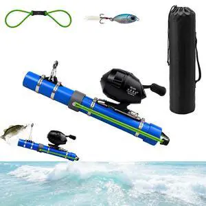 Fishing Catapult Rod, Portable Catapult Fishing Pole with Reel & Metal Lure, Complete Casting Kit with 2 Latex Tubes & Carry Bag for Saltwater and Freshwater Fishing Gear Fishing Catapult Rod, Portable Catapult Fishing Pole with Reel & Metal Lure, Complete Casting Kit with 2 Latex Tubes & Carry Bag for Saltwater and Freshwater Fishing Gear