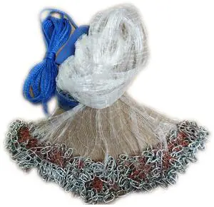 Fishing Cast Net 4ft-12ft Radius Saltwater Casting Nets for Bait Trap Fish Easy Throw Monofilament Line with Steel Chain Sinker 3/5 Inches Mesh Size Fishing Cast Net 4ft-12ft Radius Saltwater Casting Nets for Bait Trap Fish Easy Throw Monofilament Line with Steel Chain Sinker 3/5 Inches Mesh Size