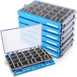 6 Pack 3700 Fishing Tackle Boxes Waterproof, Large Blue Lure Organizer Trays with Custom Dividers, Airtight Tackle Storage Case for Saltwater Baits, Swimbaits & Boat Bag Accessories 6 Pack 3700 Fishing Tackle Boxes Waterproof, Large Blue Lure Organizer Trays with Custom Dividers, Airtight Tackle Storage Case for Saltwater Baits, Swimbaits & Boat Bag Accessories