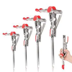 Automatic Spring Fishing Rod Holde, Stainless Steel Folding Rod Stand Ground Support Brackets Have Two Springs, Sensitivity is Adjustable and Works on Bull Sized Bluegill and UP Automatic Spring Fishing Rod Holde, Stainless Steel Folding Rod Stand Ground Support Brackets Have Two Springs, Sensitivity is Adjustable and Works on Bull Sized Bluegill and UP