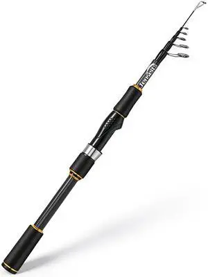 7FT Fishing Rod, 24T Carbon Fiber Telescopic & 4-Piece Travel Rod, Spin and Cast Options, Stainless Steel Guides with Ceramic Inserts, for Bass, Trout, Catfish, Freshwater & Inshore Fishing 7FT Fishing Rod, 24T Carbon Fiber Telescopic & 4-Piece Travel Rod, Spin and Cast Options, Stainless Steel Guides with Ceramic Inserts, for Bass, Trout, Catfish, Freshwater & Inshore Fishing
