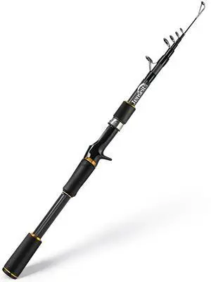 7FT Fishing Rod, 24T Carbon Fiber Telescopic & 4-Piece Travel Rod, Spin and Cast Options, Stainless Steel Guides with Ceramic Inserts, for Bass, Trout, Catfish, Freshwater & Inshore Fishing 7FT Fishing Rod, 24T Carbon Fiber Telescopic & 4-Piece Travel Rod, Spin and Cast Options, Stainless Steel Guides with Ceramic Inserts, for Bass, Trout, Catfish, Freshwater & Inshore Fishing