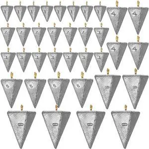 36 Pcs Pyramid Fishing Weights Sinkers Saltwater Pyramid Sinkers Rig Fishing Weights Gear Tackle Surf Casting Freshwater Ocean Catfish 36 Pcs Pyramid Fishing Weights Sinkers Saltwater Pyramid Sinkers Rig Fishing Weights Gear Tackle Surf Casting Freshwater Ocean Catfish