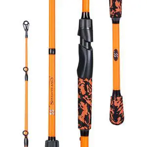 IM7 Graphite Fishing Rod 2-Piece Casting & Spinning, Medium/Medium Heavy Power, Stainless Steel Guides with Zirconium Rings, EVA Handle & Hook Keeper for Bass, Trout, Walleye, Catfish IM7 Graphite Fishing Rod 2-Piece Casting & Spinning, Medium/Medium Heavy Power, Stainless Steel Guides with Zirconium Rings, EVA Handle & Hook Keeper for Bass, Trout, Walleye, Catfish