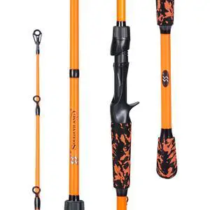 IM7 Graphite Fishing Rod 2-Piece Casting & Spinning, Medium/Medium Heavy Power, Stainless Steel Guides with Zirconium Rings, EVA Handle & Hook Keeper for Bass, Trout, Walleye, Catfish IM7 Graphite Fishing Rod 2-Piece Casting & Spinning, Medium/Medium Heavy Power, Stainless Steel Guides with Zirconium Rings, EVA Handle & Hook Keeper for Bass, Trout, Walleye, Catfish