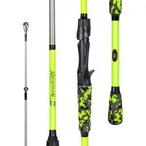 IM7 Graphite Fishing Rod 2-Piece Casting & Spinning, Medium/Medium Heavy Power, Stainless Steel Guides with Zirconium Rings, EVA Handle & Hook Keeper for Bass, Trout, Walleye, Catfish IM7 Graphite Fishing Rod 2-Piece Casting & Spinning, Medium/Medium Heavy Power, Stainless Steel Guides with Zirconium Rings, EVA Handle & Hook Keeper for Bass, Trout, Walleye, Catfish