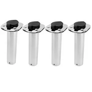4Pcs Stainless Steel Rod Holders with Rubber Cap, Liner, Gasket 4Pcs Stainless Steel Rod Holders with Rubber Cap, Liner, Gasket