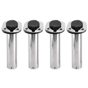 4Pcs Stainless Steel Rod Holders with Rubber Cap, Liner, Gasket 4Pcs Stainless Steel Rod Holders with Rubber Cap, Liner, Gasket