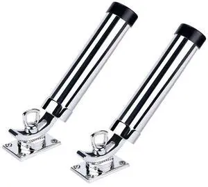Made Set of 2 Fishing Rod Holder, 316 Stainless Steel Adjustable Fishing Pole Holder, Marine Deck Mount Trolling Rod Holder for Boat Ship Yacht Made Set of 2 Fishing Rod Holder, 316 Stainless Steel Adjustable Fishing Pole Holder, Marine Deck Mount Trolling Rod Holder for Boat Ship Yacht