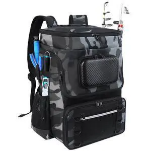 Fishing Backpack with Rod Holder, Large 50L Tackle Bag Water Resistant Tackle Backpack Heavy Duty Fishing Bag Gift for Men Woman Fishing Backpack with Rod Holder, Large 50L Tackle Bag Water Resistant Tackle Backpack Heavy Duty Fishing Bag Gift for Men Woman