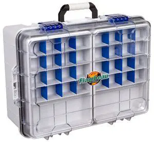 Outdoors 4000WPNC Waterproof Satchel 4000, Portable Waterproof Tackle Box with Trays, Gray/Clear (18.71" L x 13.58" W x 7.58" D) Outdoors 4000WPNC Waterproof Satchel 4000, Portable Waterproof Tackle Box with Trays, Gray/Clear (18.71" L x 13.58" W x 7.58" D)