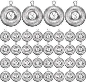 36 Pieces Fishing Disc Sinkers Weights Disc Sinker Fishing Sinkers Weights for Saltwater Catfishing Trolling Surf Tackle 36 Pieces Fishing Disc Sinkers Weights Disc Sinker Fishing Sinkers Weights for Saltwater Catfishing Trolling Surf Tackle