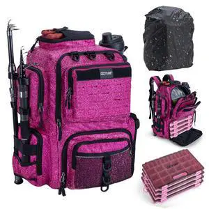 Fishing Backpack with 4 Tackle Boxes,900D Water-Resistant Tackle Backpack with Rod Holders,45L Large Fishing Bag Storage Gear Tackle Bag with Rain Cover,Bottle Holder for Travel Camping Hiking Fishing Backpack with 4 Tackle Boxes,900D Water-Resistant Tackle Backpack with Rod Holders,45L Large Fishing Bag Storage Gear Tackle Bag with Rain Cover,Bottle Holder for Travel Camping Hiking