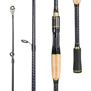 Fishing Rod 24-Ton Carbon&Glass Fiber Composite Spinning and Casting Rod, 2 Piece for Bass Trout Crappie Travel Fishing- 6'0" Fishing Rod 24-Ton Carbon&Glass Fiber Composite Spinning and Casting Rod, 2 Piece for Bass Trout Crappie Travel Fishing- 6'0"
