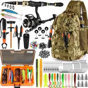 Fishing Backpack, Fishing Bag, Waterproof Sling Tackle Bag For Fishing Gear With Rod Holder, Fish Gifts for Men Fishing Backpack, Fishing Bag, Waterproof Sling Tackle Bag For Fishing Gear With Rod Holder, Fish Gifts for Men