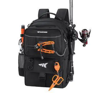 BaitSpace Fishing Tackle Backpack with Removable Bait Binder,2 Rod Holders Storage Fishing Gear and Equipment BaitSpace Fishing Tackle Backpack with Removable Bait Binder,2 Rod Holders Storage Fishing Gear and Equipment