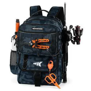 BaitSpace Fishing Tackle Backpack with Removable Bait Binder,2 Rod Holders Storage Fishing Gear and Equipment BaitSpace Fishing Tackle Backpack with Removable Bait Binder,2 Rod Holders Storage Fishing Gear and Equipment