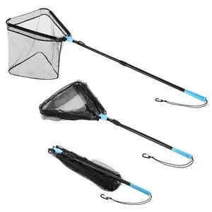 Triangle Fishing Net, Foldable, Lightweight & Strong Landing Net with Non-Slip Elastomer Handle, Built-in Elastic Lanyard and Belt Clip, Fishing Gear - Gift for Men Triangle Fishing Net, Foldable, Lightweight & Strong Landing Net with Non-Slip Elastomer Handle, Built-in Elastic Lanyard and Belt Clip, Fishing Gear - Gift for Men