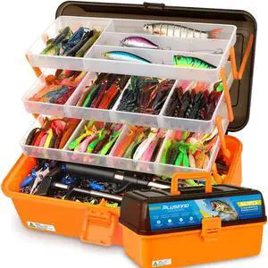 Large 4-Layer Tackle Box with Tackle Included, 547Pcs Fishing Lures Kit - Pliers, Crankbait, Hooks, Weights & Accessories - Freshwater Bass Fishing Bait Lure Gear and Equipment, Gift for Men Large 4-Layer Tackle Box with Tackle Included, 547Pcs Fishing Lures Kit - Pliers, Crankbait, Hooks, Weights & Accessories - Freshwater Bass Fishing Bait Lure Gear and Equipment, Gift for Men