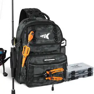 BaitSpace Fishing Sling Bag, Fishing Backpack with Rod & Beverage Holder, Tackle Bag for Fishing Gear BaitSpace Fishing Sling Bag, Fishing Backpack with Rod & Beverage Holder, Tackle Bag for Fishing Gear