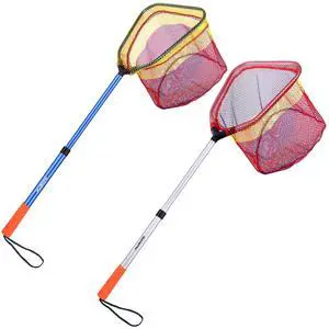 Kids Fishing Net, Telescopic Lightweight Landing Net with Aluminum Pole Handle and Nylon Mesh, Catch and Release Butterfly Net for Kids Youth Outdoor Kids Fishing Net, Telescopic Lightweight Landing Net with Aluminum Pole Handle and Nylon Mesh, Catch and Release Butterfly Net for Kids Youth Outdoor