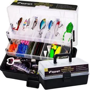 448-Pcs Fishing Lures Kit Complete Large 3-Layer Tackle Box Set with Hooks, Weights, Bobbers, Pliers, Rigs, Leaders & Accessories for Men, Kids, Beginners, Gear gift choice for Fathers Day 448-Pcs Fishing Lures Kit Complete Large 3-Layer Tackle Box Set with Hooks, Weights, Bobbers, Pliers, Rigs, Leaders & Accessories for Men, Kids, Beginners, Gear gift choice for Fathers Day