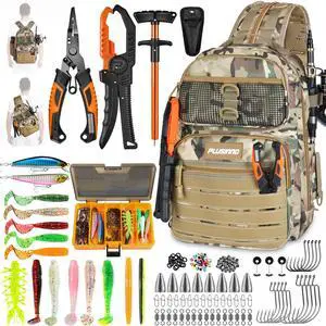 Fishing Gear Fishing Backpack with Tackle Box, Waterproof tackle Backpack with Rod Holders, Lures, Tools, Pliers & Accessories, Fish Gifts for Men Fishing Gear Fishing Backpack with Tackle Box, Waterproof tackle Backpack with Rod Holders, Lures, Tools, Pliers & Accessories, Fish Gifts for Men