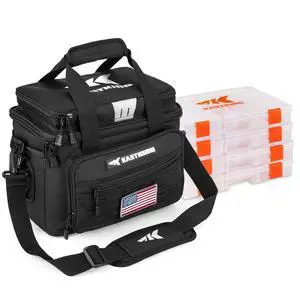 Karryall Fishing Tackle Bags with 4 * 3600 Tackle Trays - Saltwater & Freshwater Fishing Gear Storage Karryall Fishing Tackle Bags with 4 * 3600 Tackle Trays - Saltwater & Freshwater Fishing Gear Storage