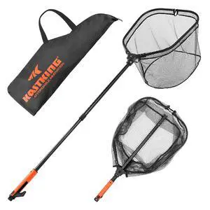Brutus Folding Landing Net with Boat Hook, Foldable, Extendable, Lightweight & Strong, Multi-Functional Built-in Boat Hook, Non-Slip & Bright Orange TPR Handle, Two Nets Options Brutus Folding Landing Net with Boat Hook, Foldable, Extendable, Lightweight & Strong, Multi-Functional Built-in Boat Hook, Non-Slip & Bright Orange TPR Handle, Two Nets Options