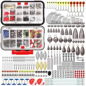 Complete Fishing Accessories - Tackle Box with Tackle Included, Fishing Hooks, Jig Heads, Sinkers, Weights, Swivels, Snaps, Bobbers, Leaders - Fishing Gear Set for Bass Trout Panfish Walleye Complete Fishing Accessories - Tackle Box with Tackle Included, Fishing Hooks, Jig Heads, Sinkers, Weights, Swivels, Snaps, Bobbers, Leaders - Fishing Gear Set for Bass Trout Panfish Walleye