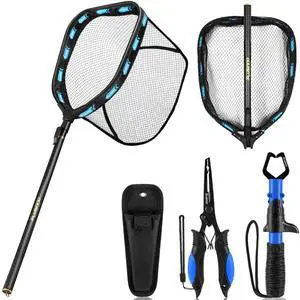 Floating Fishing Net with Telescoping Handle, Carbon Fiber Ultralight Long Fish Net, Collapsible Landing Net 6.56/7.86Ft, Fishing Gear Kayak Accessories for Bass Trout Salmon Floating Fishing Net with Telescoping Handle, Carbon Fiber Ultralight Long Fish Net, Collapsible Landing Net 6.56/7.86Ft, Fishing Gear Kayak Accessories for Bass Trout Salmon