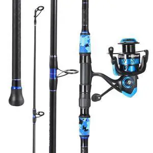 Surf Fishing Rod and Reel Combo, 4 Piece MH/H Saltwater Fishing Combo with 5000 Size Spinning Reel(12'/15') Surf Fishing Rod and Reel Combo, 4 Piece MH/H Saltwater Fishing Combo with 5000 Size Spinning Reel(12'/15')