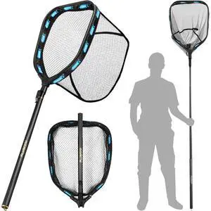 Floating Fishing Net with Telescoping Handle, Carbon Fiber Ultralight Long Fish Net, Collapsible Landing Net 6.56/7.86Ft, Fishing Gear Kayak Accessories for Bass Trout Salmon Floating Fishing Net with Telescoping Handle, Carbon Fiber Ultralight Long Fish Net, Collapsible Landing Net 6.56/7.86Ft, Fishing Gear Kayak Accessories for Bass Trout Salmon