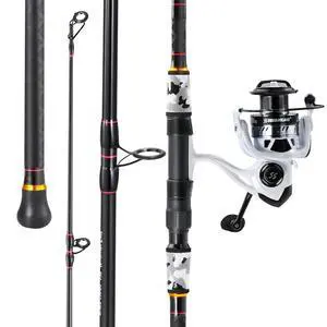Surf Fishing Rod and Reel Combo, 4 Piece MH/H Saltwater Fishing Combo with 5000 Size Spinning Reel(12'/15') Surf Fishing Rod and Reel Combo, 4 Piece MH/H Saltwater Fishing Combo with 5000 Size Spinning Reel(12'/15')