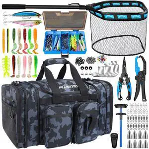 Tackle Bag - Expandable Fishing Bag with fishing net for Saltwater & Freshwater - Water Resistant Fishing Gear Shoulder Bag For Men Tackle Bag - Expandable Fishing Bag with fishing net for Saltwater & Freshwater - Water Resistant Fishing Gear Shoulder Bag For Men